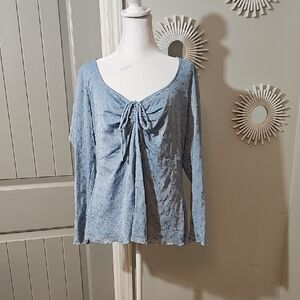 Torrid Sky Blue Tie-Front Blouse